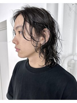 レコ 渋谷(LECO) レイヤーカットダークアッシュニュアンスパーマボブ