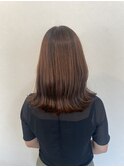 セミロングくびれ/グレージュカラー