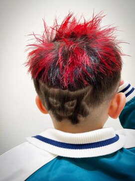 デザイニングヘアードゥ(designing hair Deux) キッズバリアートレッドハイライトメッシュ(ポケモン・ゲンガー)