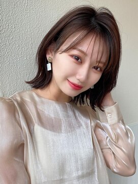 アフロート エル 大阪(AFLOAT L) ボブシースルーぱっつん前髪おくれ毛ロブミディアムロング