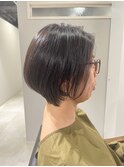 40代からの骨格補正ショートボブ