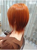 ピンクグレープフルーツ透明感抜群ウルフヘア