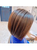 ナチュラボブ前髪ありイメチェン30代40代50代60代ショート