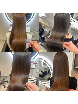 アンダーバーホワイト(_white) ハイライトブリーチ髪質改善トリートメントエクステ神戸三宮