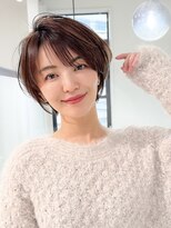 ロンドエニカ 大宮(Lond enika)&nbsp;黒髪カタログ/ショート/オリーブグレー/小顔に見せるヘア☆141