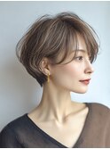似合わせショートボブ×白髪ぼかし脱白髪染め30代40代50代60代