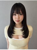 洋光台顔まわりダブルカラー韓国ヘアハッシュカットハイレイヤー