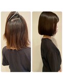 LOOC式ダメージレス縮毛矯正×Aラインボブ