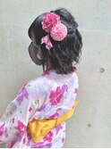 ボブの浴衣ヘア☆ // ハーフアップ