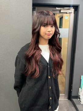 ボアップ(boappu) #レッドカラー#プルシール#エクステ#ロングヘア