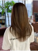20代30代艶感ストレートロングレイヤー♪髪質改善カラーベージュ