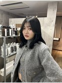 大人可愛いレイヤーカット&ダークブラウン