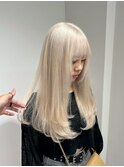 10代20代30代ローレイヤーカットホワイトブロンド