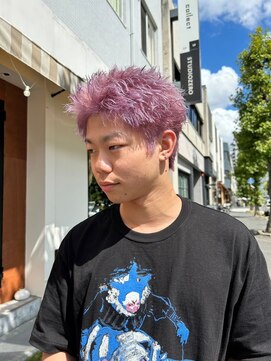 エディ(Edy) スパイキーショートメンズケアブリーチダブルカラー外国人風