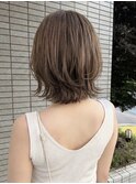 【工藤武士】切りっぱなしレイヤーボブミルクティーベージュ