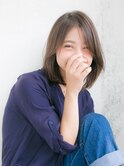 透け感ベージュの肩ラインボブ☆
