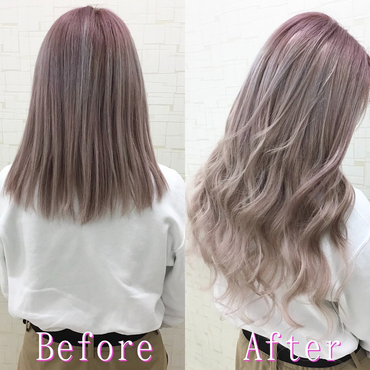 ホワイトピンクグレー#シールエクステ#ナチュラルピンク#新宿