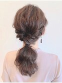 ピンクブラウン×簡単アレンジ