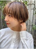 丸みマッシュショート/ニュアンスカラー/抜け感/大人ガーリー