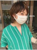 ブリーチなしハイライト マッシュウルフ