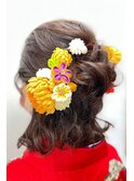 可愛いガーリーヘアアレンジ着付け振袖10代大人可愛いナチュラル