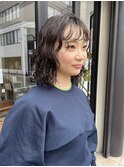 ボブパーマボブウルフ大人可愛い20代30代ウルフパーマ / 山中