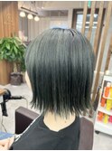 水野圭太◎切りっぱなしボブ×モスグリーン◎