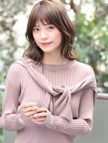 大人かわいい/ひし形/ココアブラウン/フリンジウェーブ