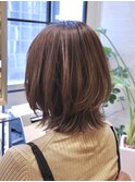 ◆ミディアムレイヤー/レイヤーカット/銀座/くびれヘア/ベージュ