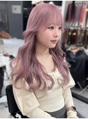 ハイトーンカラー　ペールピンク　透け感　透明感カラー　韓国風