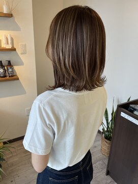 リュンヌ 門前仲町(lune) ボブハイライトベージュカラーショートレイヤーロブ