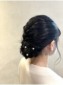 編み込みシニヨン