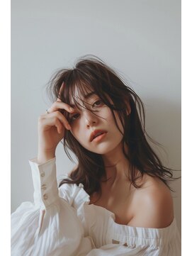 ラナ 新宿(lana) こなれミディアム/シースルーバング/顔まわり【lana hair 新宿】