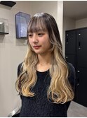 13213ブリーチ＆インナーカラー金髪ホワイトブロンドレイヤー