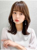 後れ毛が可愛い顔周りレイヤー/ナチュラルアッシュ/顔周り