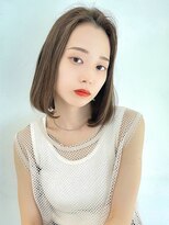 ステアケース 武蔵小杉店(stair:case) 内巻きボブ前髪なし大人可愛いセンターパートミントアッシュ