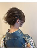 金箔×水引アレンジで魅せる卒業式ヘア