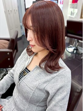 ミシェリー 新宿店(misherry) 大人モテ髪韓国風くびレイヤー姫カットレイヤーピンクブラウン