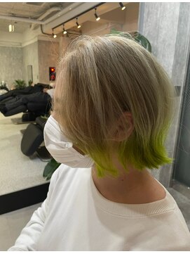 アレンヘアー 梅田店(ALLEN hair) ケアブリーチ/ラインカラー/グリーン