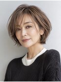 大人ショート　白髪ぼかし　脱白髪染め　ハイライト40代50代60代