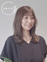 パーチ(perch) 上品ミディアムレイヤー×ブリーチなしグレーベージュ