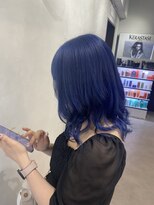 エイト プラット 渋谷2号店(EIGHT plat)&nbsp;ネイビーブルー　ブリーチカラー　9/11