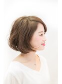 透明感ある重めのボブ