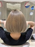 大人かわいい♪前下がりワンレン◎ミルクティベージュ
