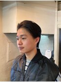 MEN'S HAIRマッシュウルフアッシュブラックカルマパーマ
