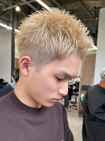 エルマーク 梅田(L-MARK)&nbsp;アップバングツーブロックダブルカラーブリーチメッシュ