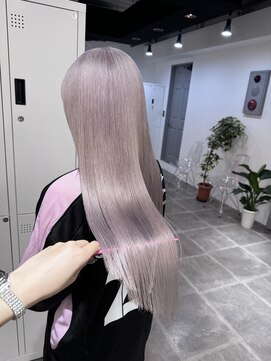 ペレ 栄店(PELE) デザインカラー/レイヤーカット/ウェットヘア/オリーブベージュ