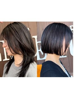 刺激の少ない上質な薬剤でナチュラルなで艶のある柔らかい質感のストレートヘアに