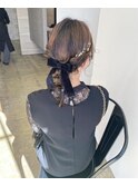 結婚式お呼ばれリボンアレンジ