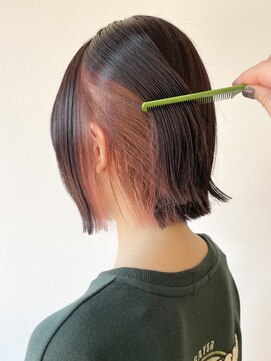 モリオフロムロンドン 松戸店(Morio from London) 【松戸 松田】切りっぱなしボブピンクインナーカラーブリーチ有